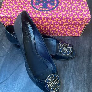 Tory Burch Navy Wedges